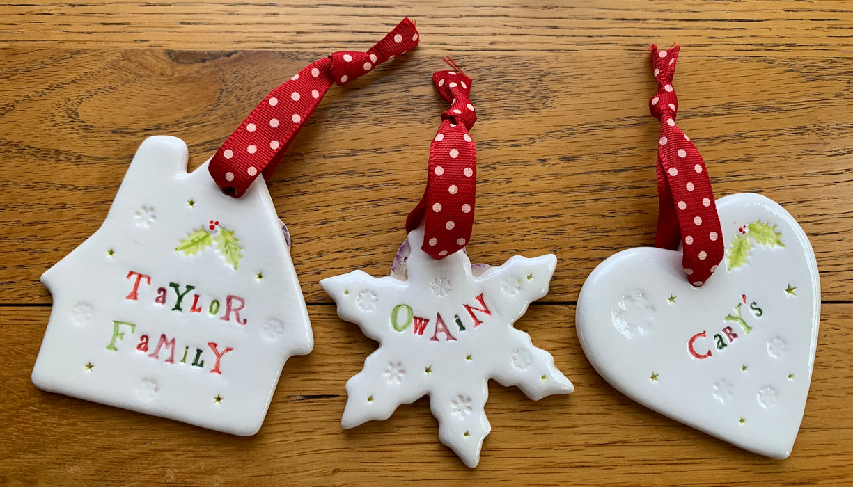 Hand-made Personalised Ceramic Decoration - Pre-order