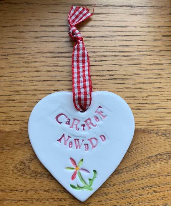 Hand-made Ceramic Heart - Cartref Newydd