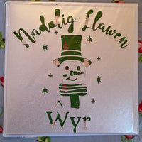 Christmas card 'Nadolig Llawen Å´yr' handmade papercut - grandson