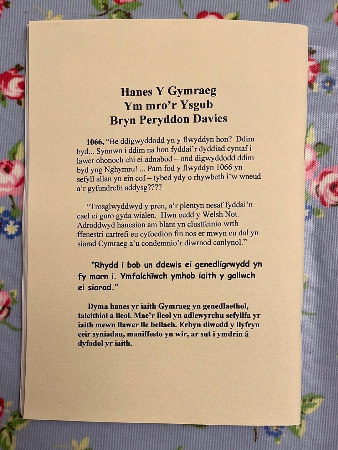 Syched am Sycharth: Hanes y Gymraeg ym Mro&