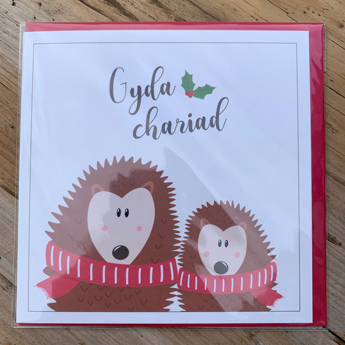 Christmas card 'Gyda chariad'