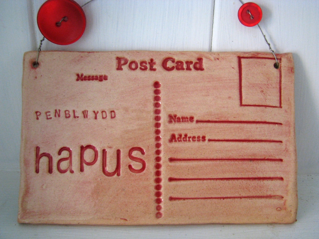 Penblwydd Hapus Handmade Ceramic Postcard