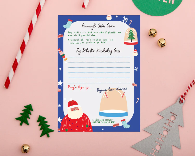 Letter to Father Christmas set 'Annwyl Siôn Corn'