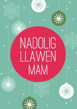 Christmas card 'Nadolig Llawen Mam' mum