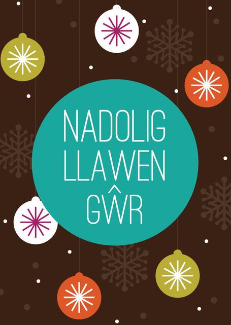 Christmas card 'Nadolig Llawen Gŵr' husband