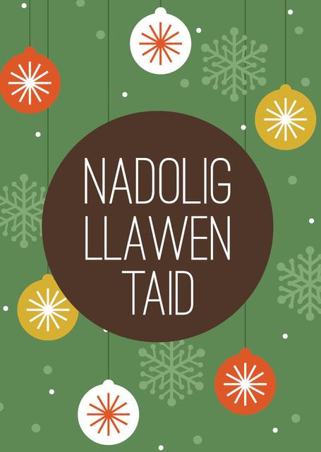 Christmas card 'Nadolig Llawen Taid' grandad NW
