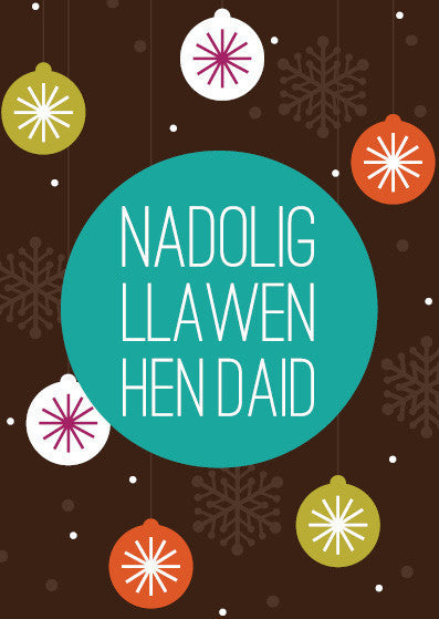 Christmas card 'Nadolig Llawen Hen Daid' great-grandfather NW
