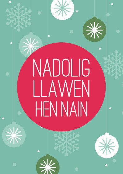 Christmas card 'Nadolig Llawen Hen Nain' great-grandmother NW