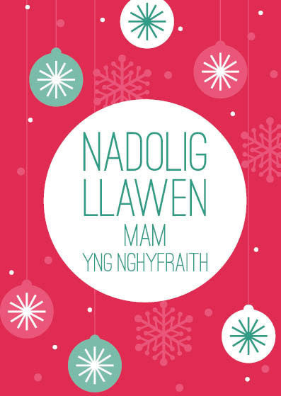 Christmas card 'Nadolig Llawen Mam yng Nghyfraith' mother in law
