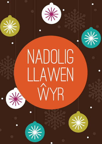 Christmas card 'Nadolig Llawen Ŵyr' grandson