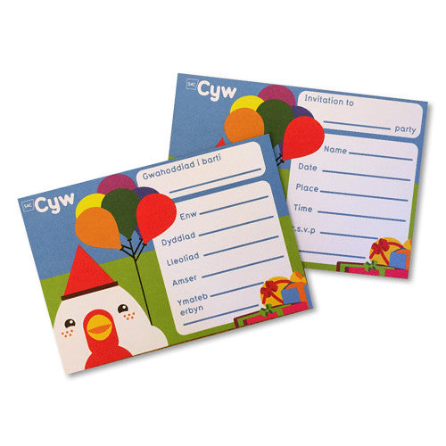 Cyw Party Invites