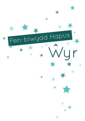 Birthday card 'Pen-blwydd Hapus Ŵyr' grandson