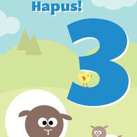 Birthday card 'Penblwydd Hapus 3' sheep