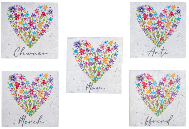 Colourful coaster - Nain, Mam, Anti, Chwaer, Merch, Ffrind