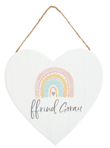 Rainbow hanging heart decoration &