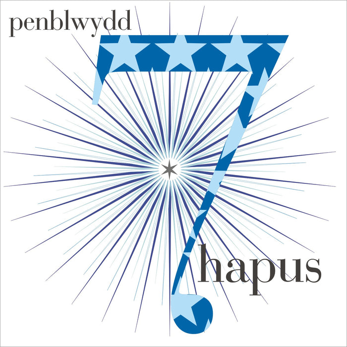Birthday card 'Penblwydd Hapus 7' blue