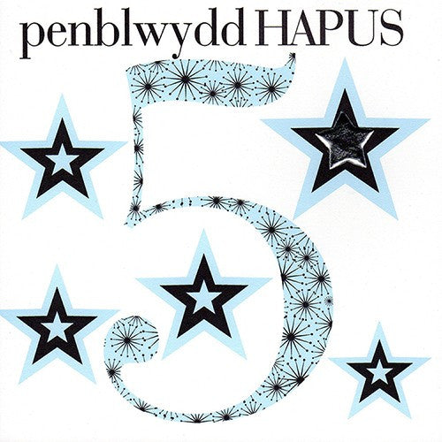 Birthday card 'Penblwydd Hapus 5' blue