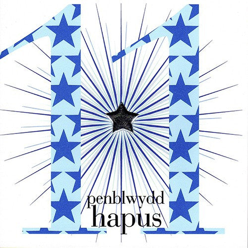 Birthday card 'Penblwydd Hapus 11' blue