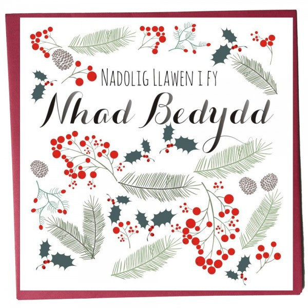 Christmas card 'Nadolig Llawen i fy Nhad Bedydd' Godfather
