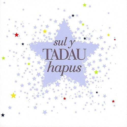 Welsh Father's day card 'Sul y Tadau Hapus' star