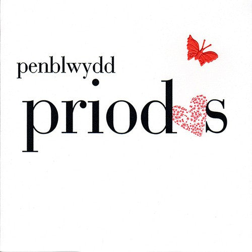 Anniversary card 'Penblwydd Priodas' red