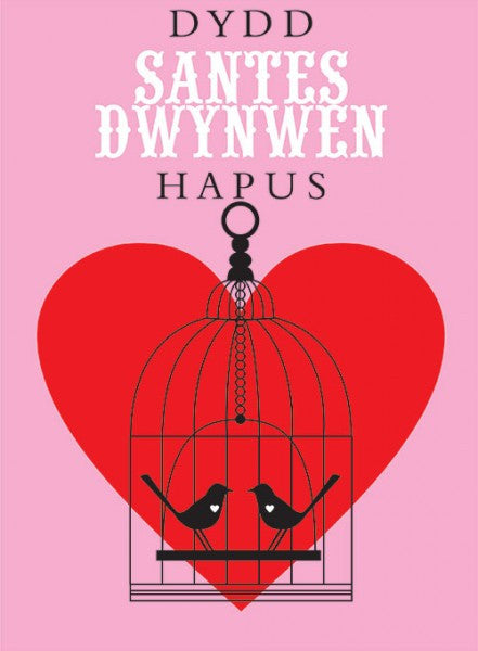 Love card 'Dydd Santes Dwynwen Hapus' love birds